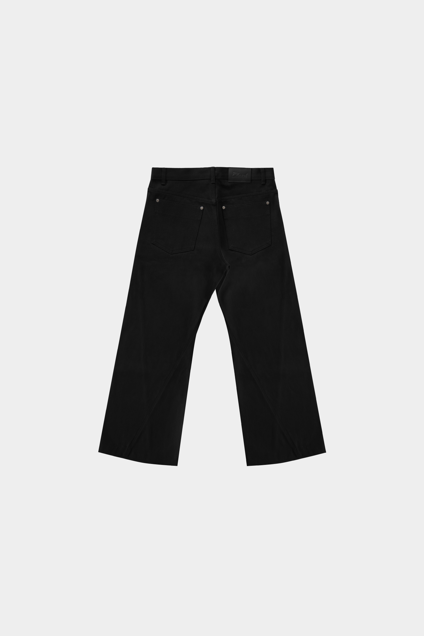 TWIST AGING BLACK DENIM PANTS