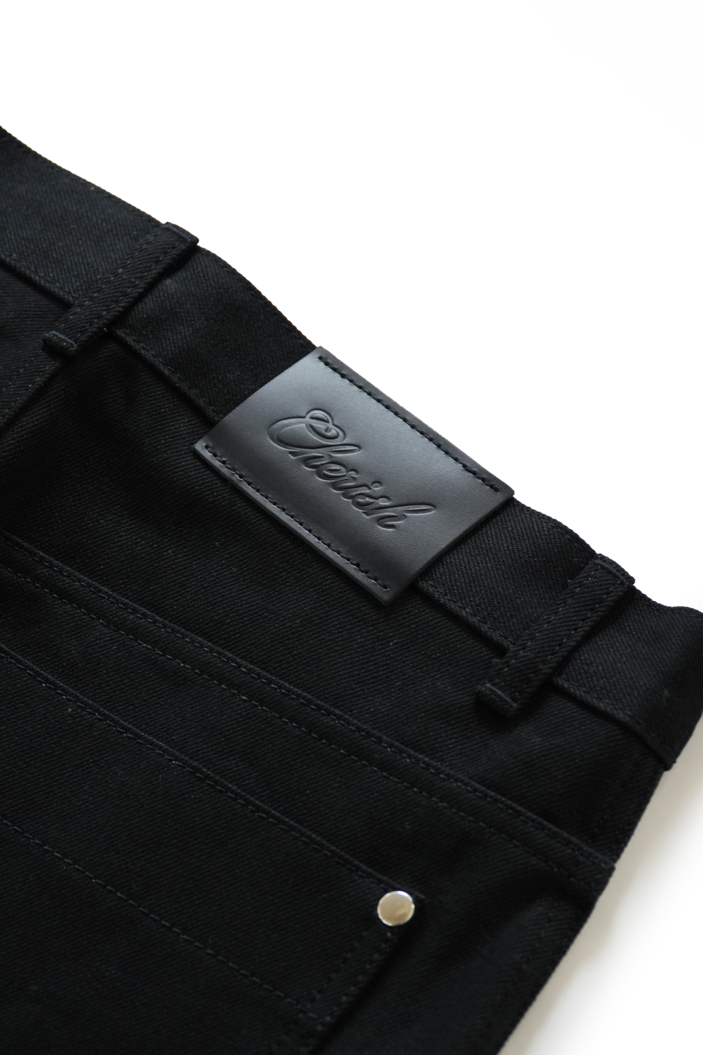 TWIST AGING BLACK DENIM PANTS