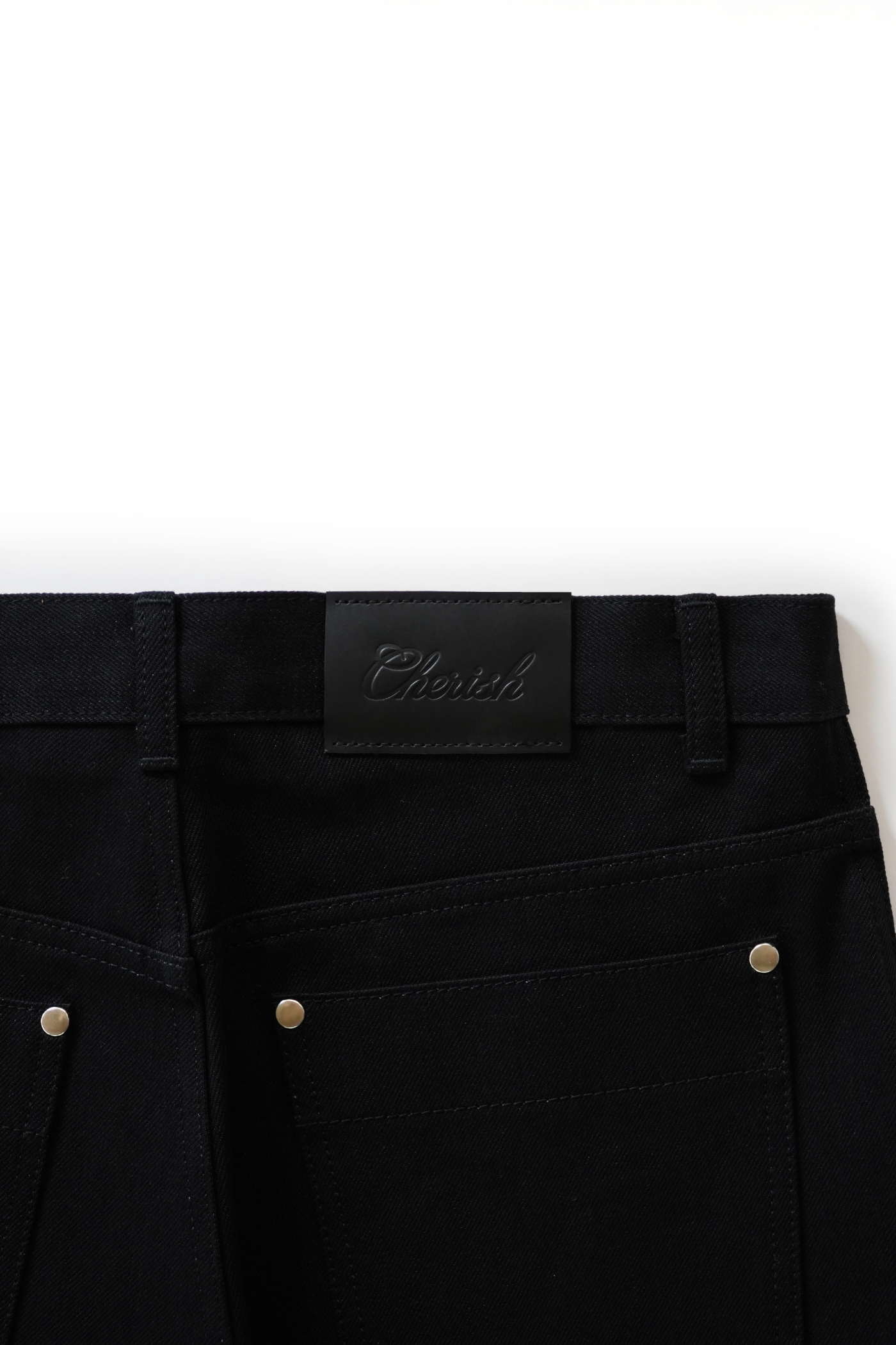 TWIST AGING BLACK DENIM PANTS